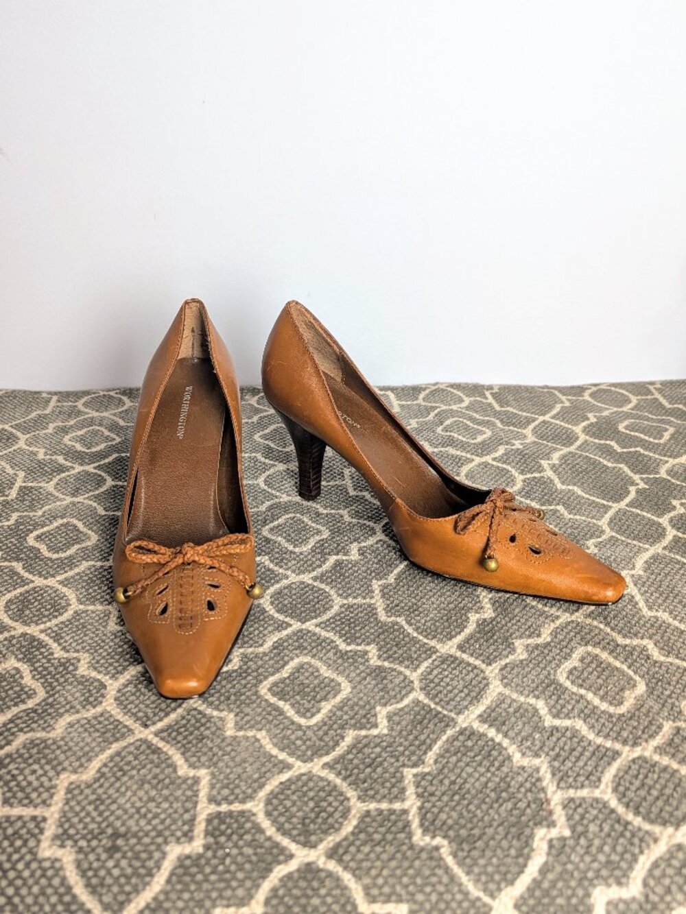 *WORTHINGTON Brown Leather High Heel Pumps Sz 7M